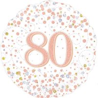 18" Sparkling Fizz 80th Birthday Foil Balloons