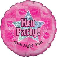 18" Hen Party Holographic Foil Balloons