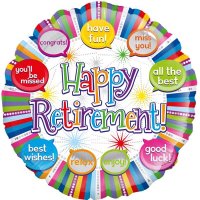 18" Happy Retirement Speech Bubbles Foil Balloons