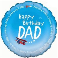 18" Happy Birthday Dad Foil Balloons