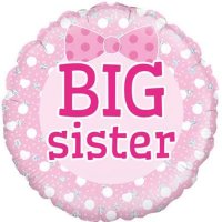 18" Pink Big Sister Foil Balloons