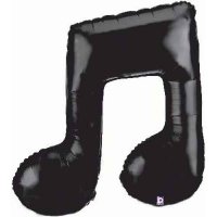 Black Double Music Note Shape Balloons