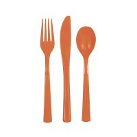 Pumpkin Orange Assorted Cutlery 18pk