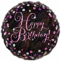 18" Pink Celebration Happy Birthday Foil Balloons