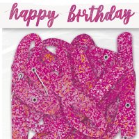 Pink Glitz Happy Birthday Jointed Banner