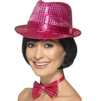 Pink Sequin Trilby Hats