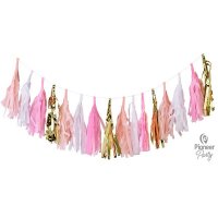 Pink, White And Gold Tassels