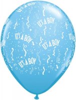 11" Its A Boy Pale Blue Latex Balloons 50pk