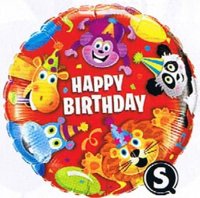 18" Birthday Party Animals Foil Balloons