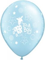 11" Its A Boy Soft Giraffe Latex Balloons 25pk
