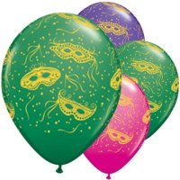 11" Mardi Gras Party Latex Balloons 25pk