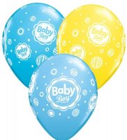 11" Baby Boy Dots Latex Balloons 6pk