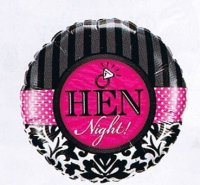 18" Hen Night Damask And Stripes Foil Balloons