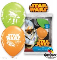 11" Darth Vader And Yoda Latex Balloons 6pk