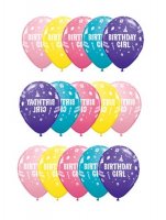 11" Birthday Girl Latex Balloons 25pk