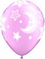 11" Baby Moon And Stars Girl Latex Balloons 25pk
