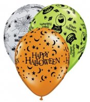 11" Halloween Assortment Latex Balloons 25pk