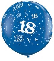 3ft Sapphire Blue 18 Around Giant Latex Balloons 2pk