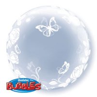 (image for) 24" Elegant Roses And Butterflies Deco Bubbles