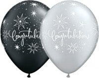 11" Congratulations Elegant Latex Balloons 25pk
