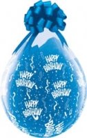 18" Happy Birthday-A-Round Stuffing Latex Balloons 25pk