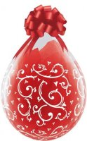 18" Filigree and Hearts-A-Round Stuffing Latex Balloons 25pk