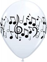 11" Music Notes Latex Balloons 25pk