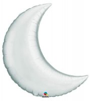 9" Silver Crescent Moon Foil Balloon
