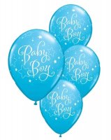11" Baby Boy Stars Latex Balloons 6pk