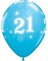 11" 21 Robins Egg Blue Sparkles A Round Latex Balloons 25pk