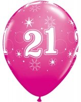 11" 21 Wild Berry Sparkles A Round Latex Balloons 25pk