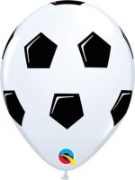 11" Black & White Football Latex Balloons 25pk