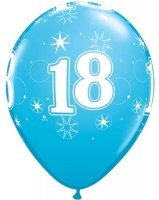 11" 18 Robins Egg Blue Sparkles A Round Latex Balloons 25pk