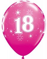 11" 18 Wild Berry Sparkles A Round Latex Balloons 25pk