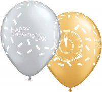 11" New Year Confetti Countdown Latex Balloons 25pk