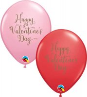 11" Happy Valentine's Day Script Latex Balloons 25pk