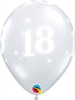 11" 18 Diamond Clear Sparkle A Round Latex Balloons 25pk