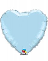 9" Pearl Light Blue Heart Foil Balloon