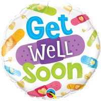 18" Get Well Soon Bandages Foil Balloons