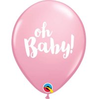 11" Pink Oh Baby! Latex Balloons 25pk