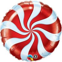 18" Candy Swirl Red Foil Balloons
