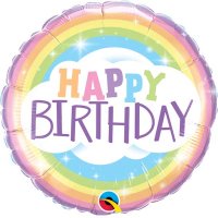 18" Happy Birthday Rainbow Foil Balloons