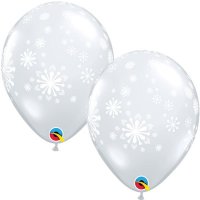 11" Contemporary Snowflakes Latex Balloons 25pk
