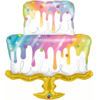 Rainbow Drip Cake Supershape Balloons
