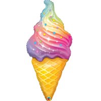 Rainbow Swirl Ice Cream Supershape Balloons