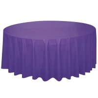 Neon Purple Plastic Round Tablecover