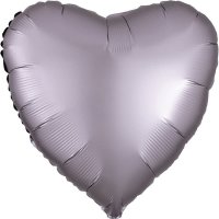 18" Satin Luxe Greige Heart Foil Balloons