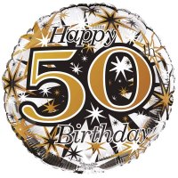 18" Happy 50th Birthday Male Foil Balloons