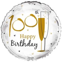 18" Happy 100th Birthday Foil Balloons