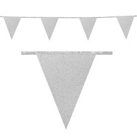 Silver Glitter Party Bunting